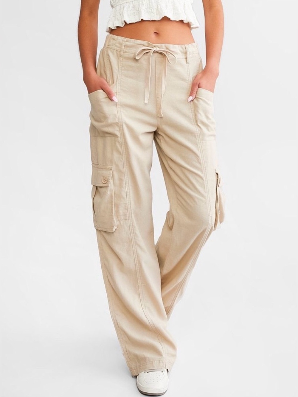 RISEN JEANS Wide Leg Pull On Cargo Pants Size Medium